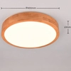 Drewniana lampa natynkowa Iseo 647410130 LED 24W 3000K okrągła biała