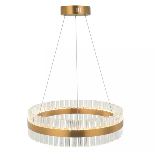 Żyrandol z kryształkami 22039 LED 56W 3000K ring okrągły złoty