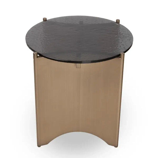 Nowoczesny stolik kawowy MANTA MM001501100396 czarny złoty szklany 50cm