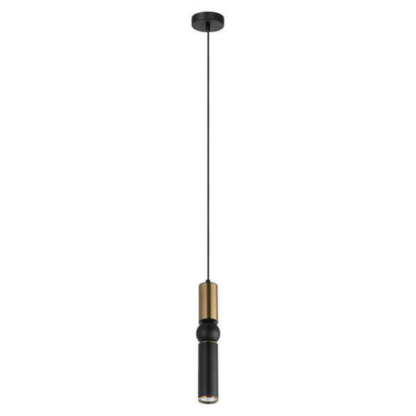Nowoczesna lampa wisząca Isidora metalowa mosiądz czarna