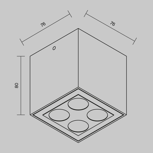 Sufitowa lampa kostka Ares O309CL-L8GF3K LED 8W 3000K IP54 grafitowy