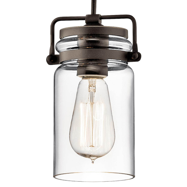 Lampa zwis nad stół Brinley KL-BRINLEY-MP-OZ Kichler szkło przezroczysta brązowa