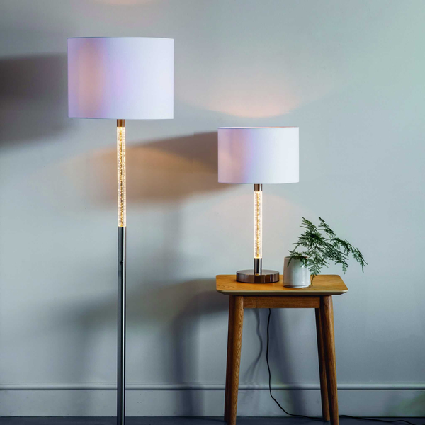 Podłogowa lampa ze ściemniaczem Andromeda 71620 Endon LED metal biały srebrny