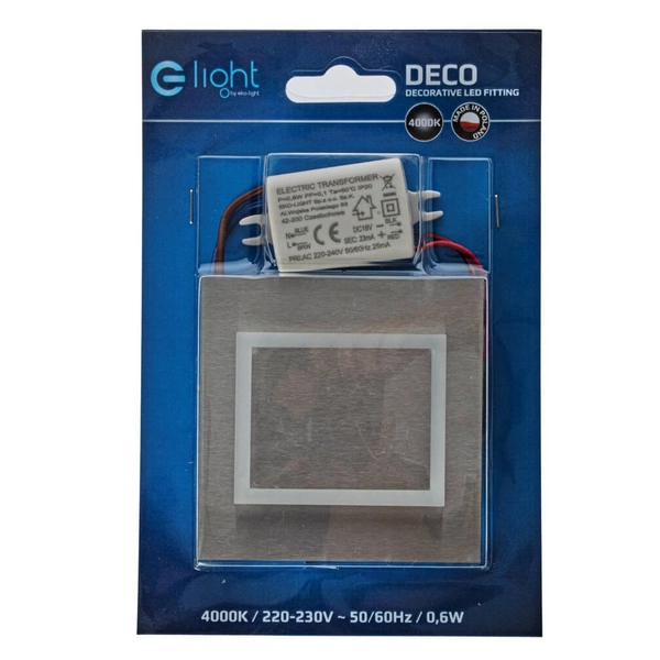 Lampa schodowa do holu Deco EKS0384 Eko-light LED 0,6W 4000K biały srebrny