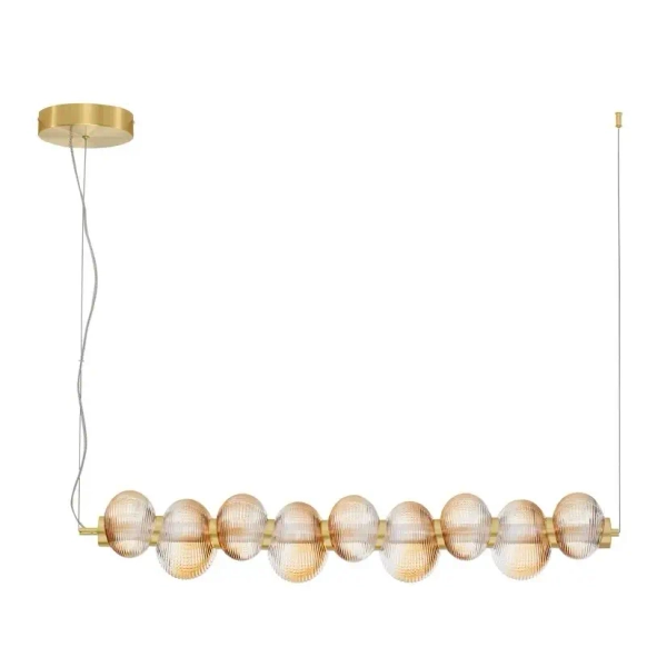 Szklana lampa wisząca TANVERA LE45206 LED 30W 3000K liniowa złota