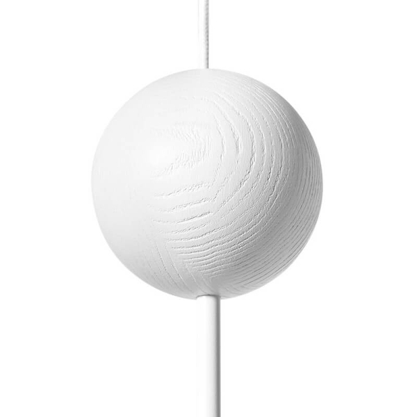 Kulista wisząca lampa nad stół Kello KEA111P0 drewniana biała