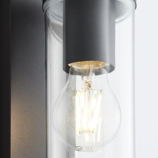 Zewnętrzna lampa ścienna Aosta 96355/06 IP44 tuba czarny przezroczysty