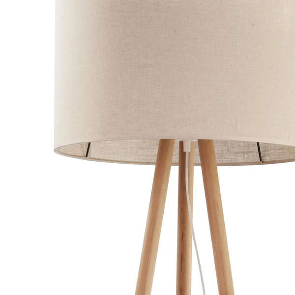 Lampa podłogowa skandynawska Tokyo 5288 TK Lighting drewniana lniana
