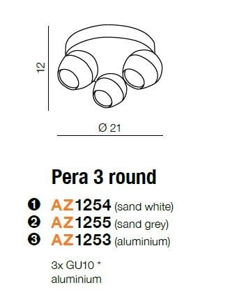 Ruchomy plafon do sypialni Pera szara lampa minimalistyczna