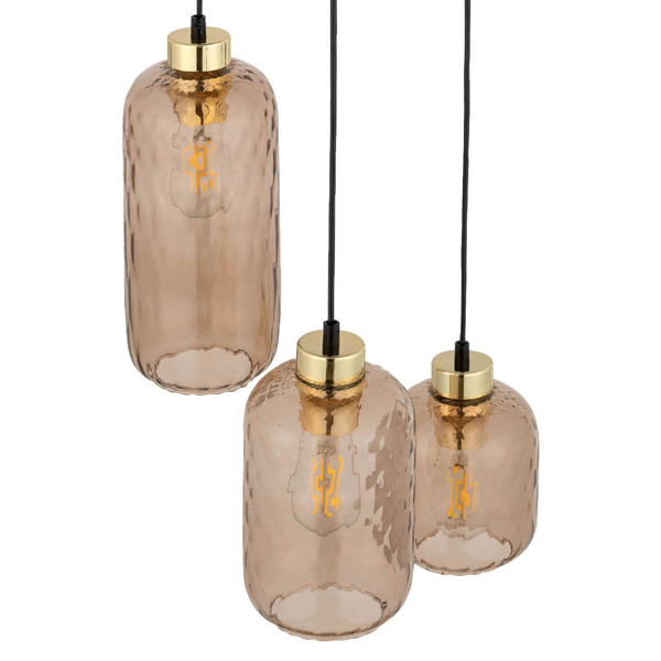 Loftowa lampa wisząca Pescara 4576 TK Lighting szkło złoty bursztynowy czarny