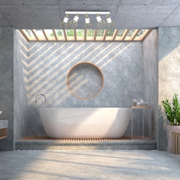 Sufitowy plafon druciany Dante do garderoby biały złoty