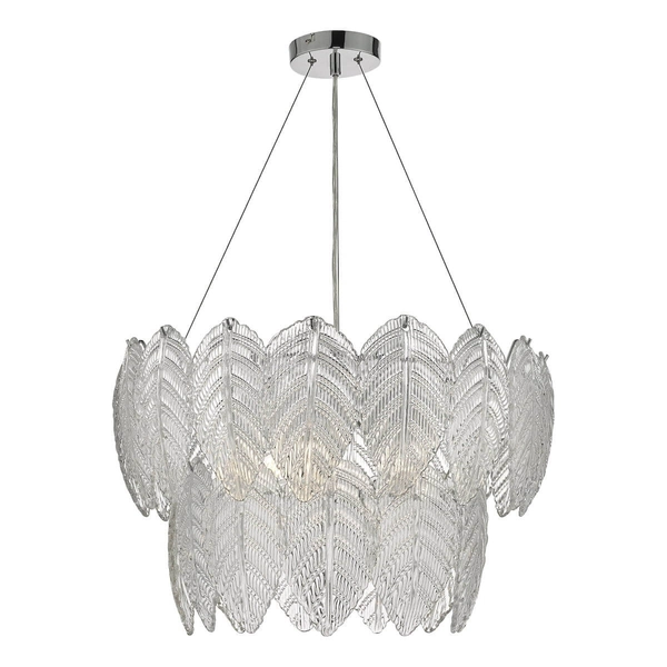 Lampa wisząca żyrandol szklana srebrna PHILLIPA OUTLET