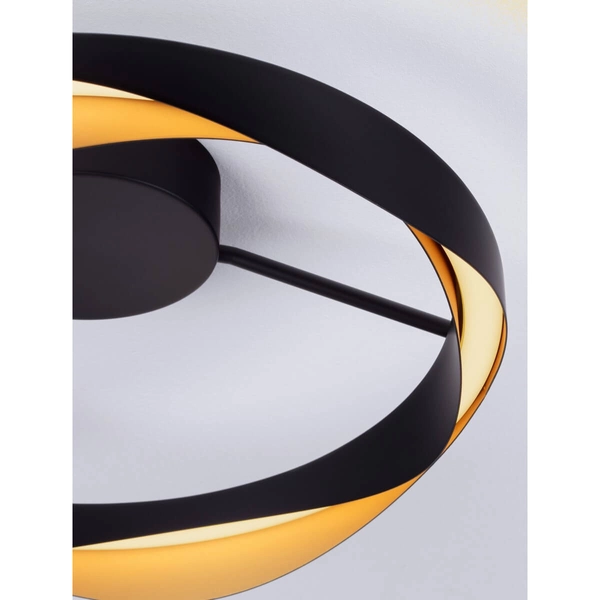 Nasufitowa lampa PATAPO LE44462 LED 40W 3000K pierścienie czarna złota