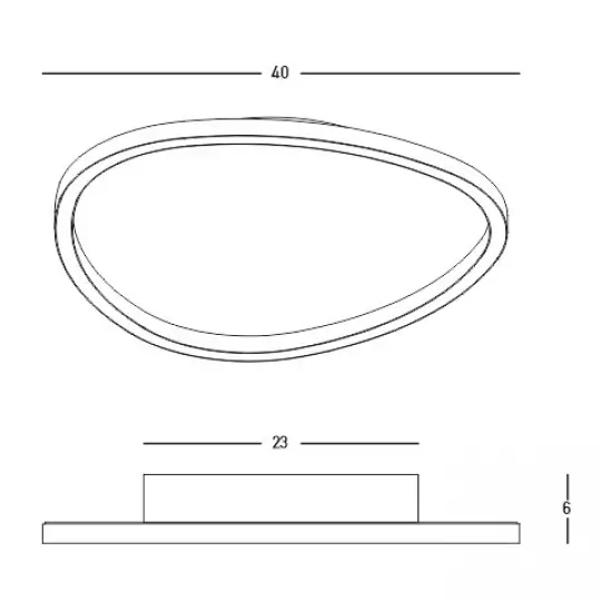 Ściemnialna sufitowa lampa 23206 LED 29W 3000K owalny biały