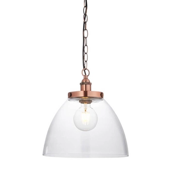 Lampa wisząca łańcuch Hansen Grand 106895 szklana miedziana przezroczysta
