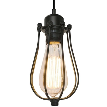 LAMPA wisząca HORTA P14030C Zumaline loftowa OPRAWA druciana czarna