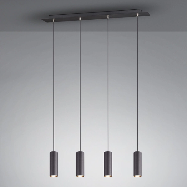 Wisząca lampa loftowa VANTOS DL432312400 Trio tubki do jadalni czarny