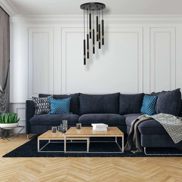 Loftowa LAMPA wisząca MONZA MLP6385 Milagro industrialna OPRAWA metalowy ZWIS kaskada tuby czarne