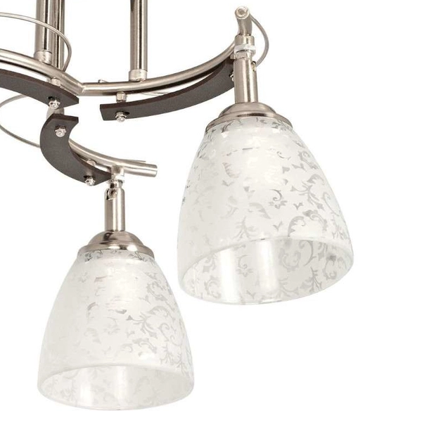 LAMPA sufitowa VEN W-N 0859/3 szklana OPRAWA wzorki spirala satyna wenge