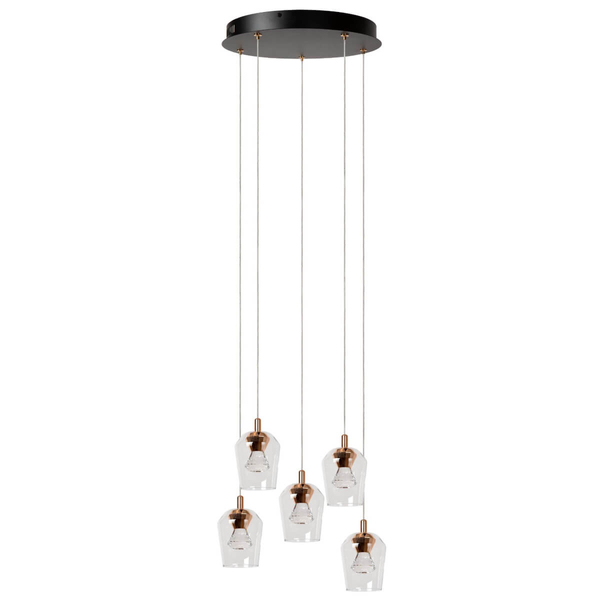 Lampa szklana wisząca BERLIANE 00430/21/60 LED 4W 2700W złota czarna