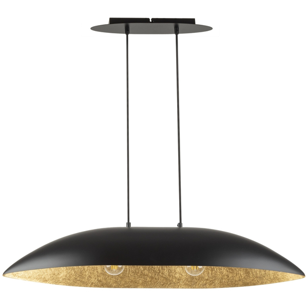 Lampa wisząca z żywicy Gondola M 40633 Sigma podłużna czarna złota
