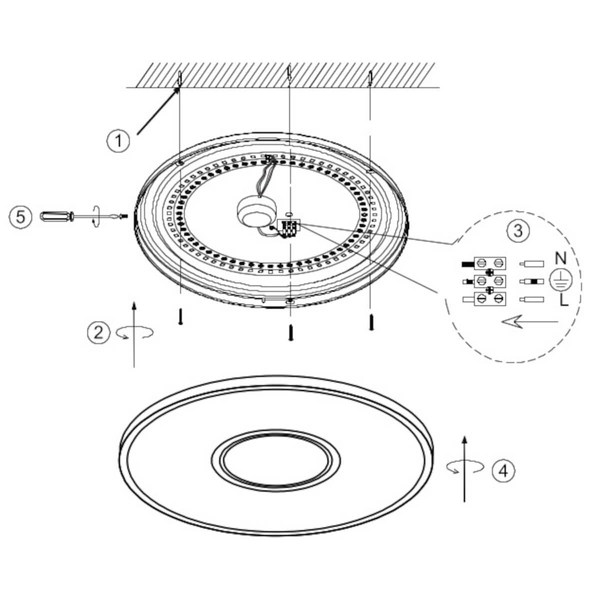 Sypialniany plafon RGB Realta R64401005 RL Light LED 24W 2700-6500K srebrna