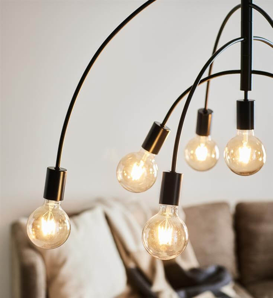 Wisząca lampa pokojowa Lavello metalowe łuki czarne
