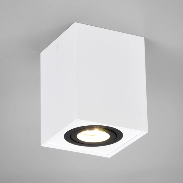 Plafon sufitowy do salonu BISCUIT 613000134 Trio prostokątny biały czarny