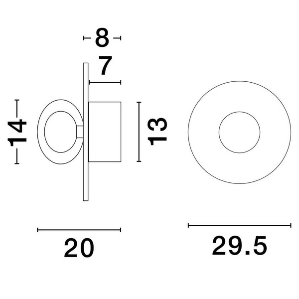Betonowy kinkiet naścienny do salonu ASUNTA LE44855 okrągły beżowy