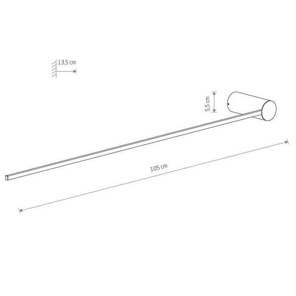 Podłużna lampa ścienna Arm 10856 Nowodvorski LED 14W 4000K stick czarny