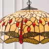 Szklana wisząca lampa nad stół Dragonfly 64079 na łańcuchu tiffany beżowa