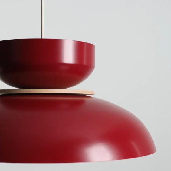 Metalowa wisząca lampa Aldo 1152G15_15_J do salonu czerwony