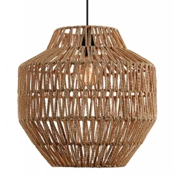 Naturalna lampa wisząca 20236 papierowa bambus sznurkowa brązowy