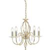 Świecznikowa LAMPA wisząca AEGEAN AG5-POL-BRASS Elstead metalowa OPRAWA glamour ZWIS crystal mosiądz