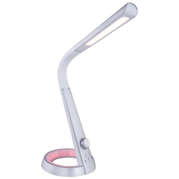 Elastyczna LAMPA stojąca MITTI 58376S Globo regulowana LAMPKA biurkowa LED 8W 3000K - 6300K z portem USB srebrna