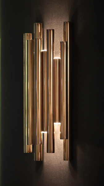 Kinkiet LAMPA ścienna ORGANIC W0187D Maxlight metalowa OPRAWA sople LED 8W 3000K tuby złote