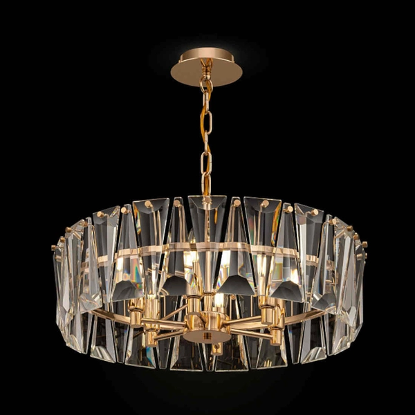 Wisząca LAMPA glamour PUNTES MOD043PL-06G Maytoni okrągła OPRAWA szklany ZWIS modernistyczny złoty