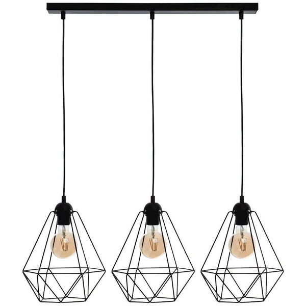 LAMPA wisząca BASKET 7215 Milagro druciana OPRAWA metalowa listwa ZWIS klatki loft czarne