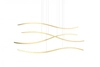 Wisząca lampa nowoczesna Waves wstęgi LED 70W 3000K złota