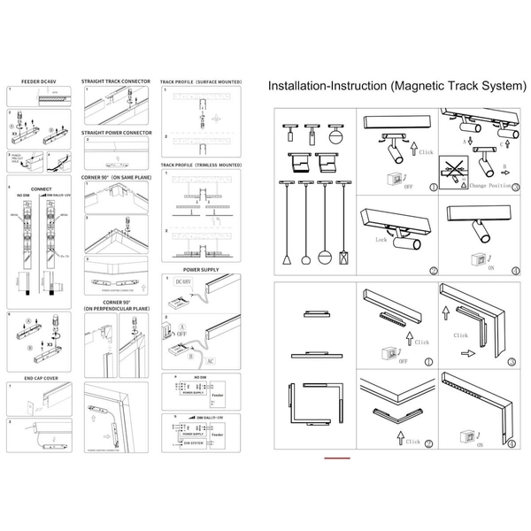 Lampa wisząca Abigali LWQ-M23B LED 7W 3000K do szyn magnetycznych czarna