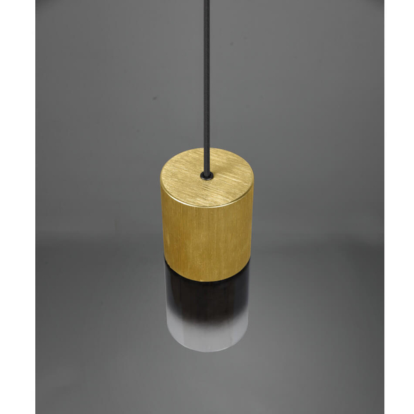Wisząca lampa szklana Robin 310600154 tubka loftowa czarna złota