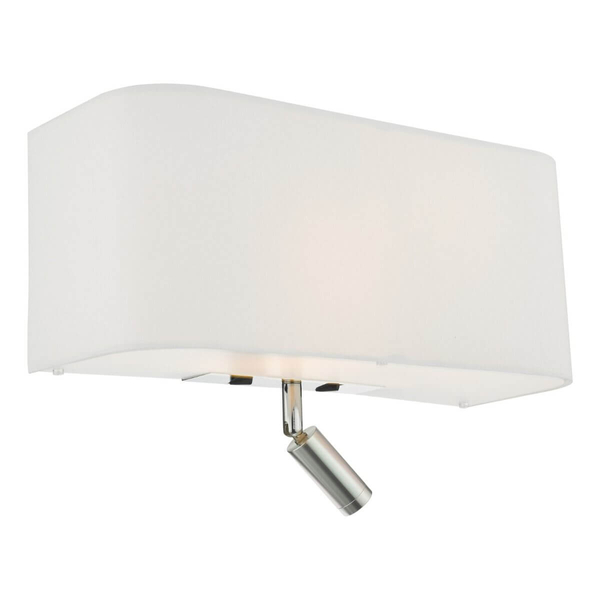 Ścienna lampa do salonu Ronda RON712L tkaninowa metal biały chrom