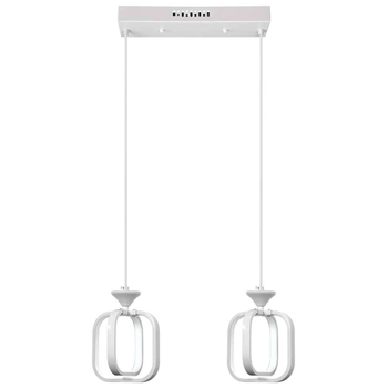 LAMPA wisząca VEN W-MD 9713/2 WH metalowa OPRAWA listwa LED 26W 3000K-6000K zwis kwadratowe ramki białe