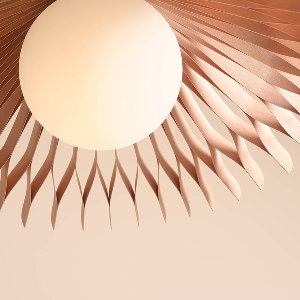 Skandynawska lampa wisząca SUN 1140G_L Aldex boho drewniany