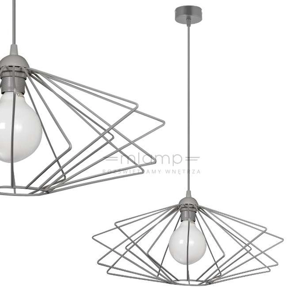 Lampa wisząca VEN W-CORF/C GR industrialna druciana szara