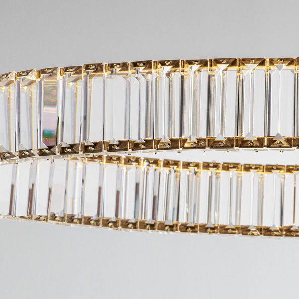 Ring lampa wisząca Bauta crystal LED 47W 3500K nad stół złota