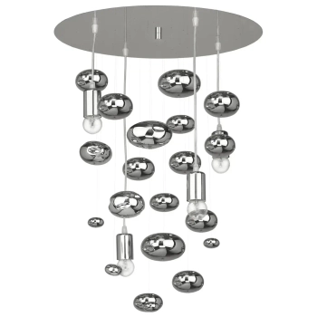 Szklana sufitowa lampa SALVA 6845 bubbles do jadalni chrom