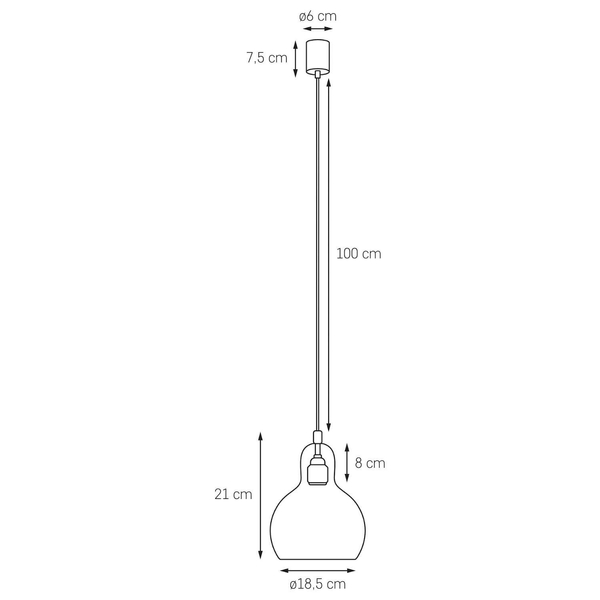 Skandynawska LAMPA wisząca LONGIS 10871105 Kaspa szklana OPRAWA loftowy ZWIS łezka kropla drop złota przezroczysta czarna