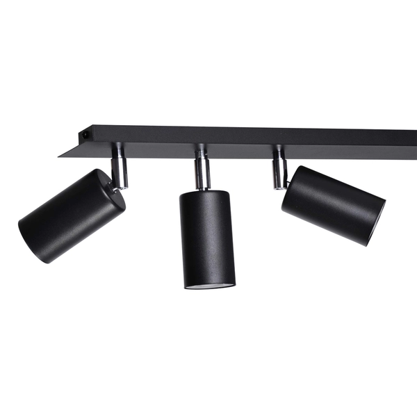 Sufitowa lampa czarna Albio K-4136 Kaja regulowane reflektorki kula do salonu