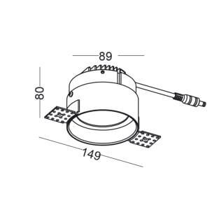 Lampa podtynkowa Rondo 234501102 Elkim LED 6W 3000K IP44 okrągła biała